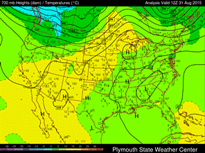 700 mb analysis at 7 AM August 31, 2015, for North America