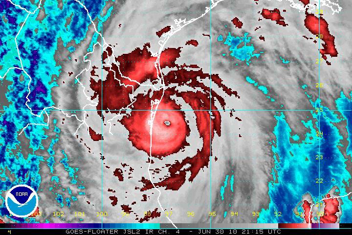 Hurricane Alex satellite