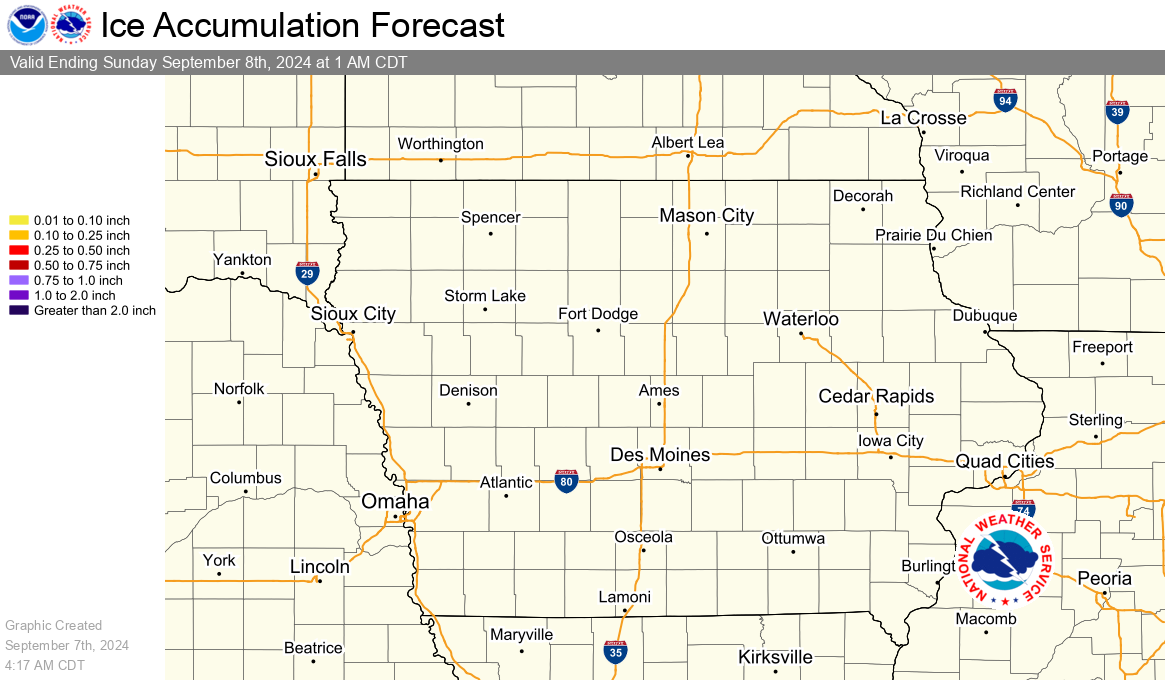 24 Hour Ice Accumulation Forecast