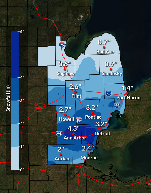 November 27, 2021 Snow Accumulation Map