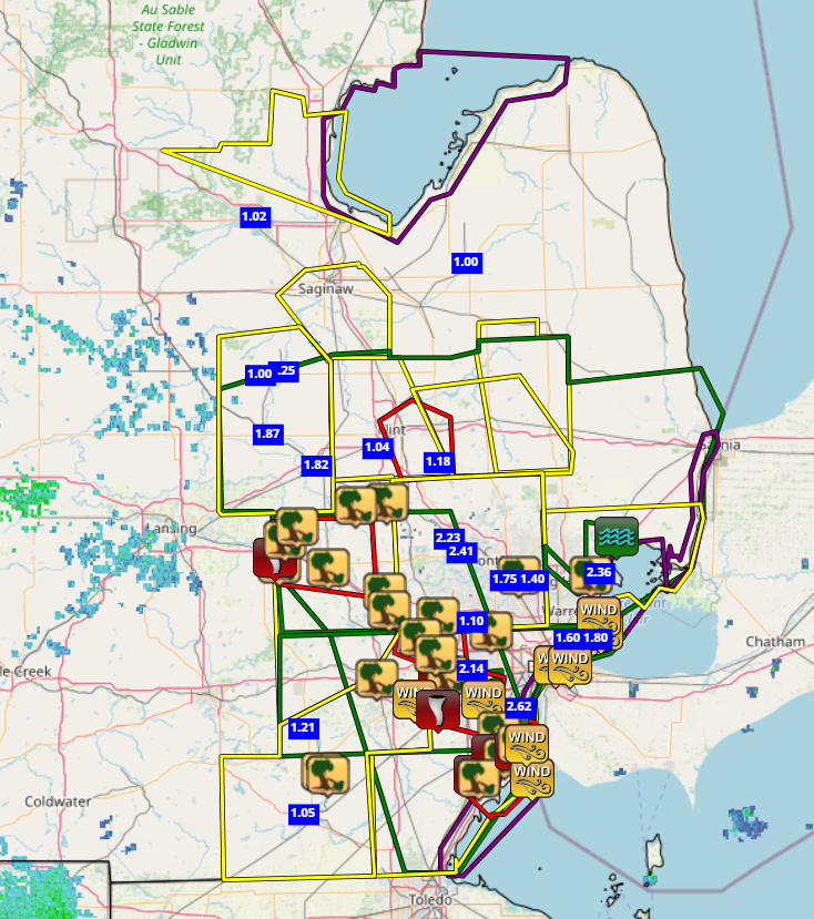 LSR Map August 24 Evening