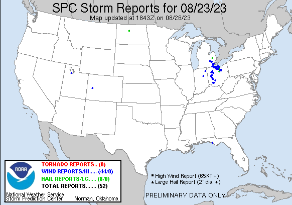 SPC Storm Report Map