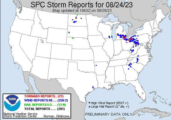 SPC Storm Report Map