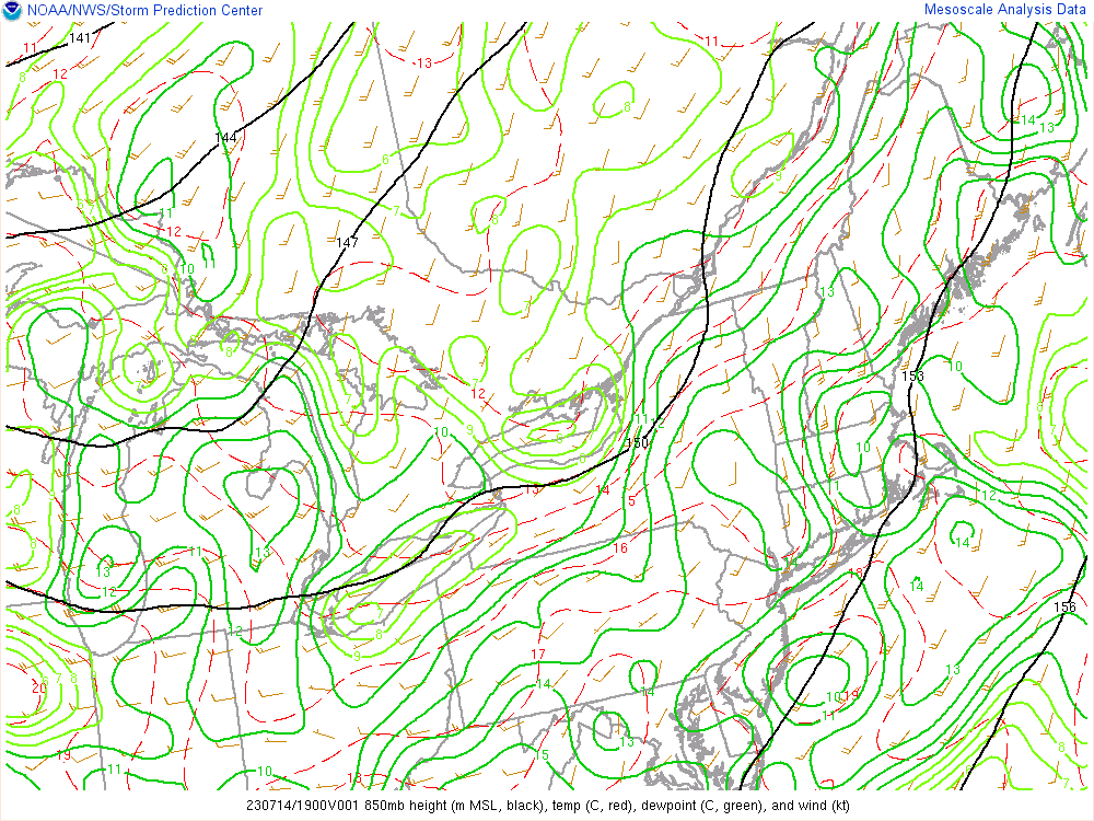 850mb Analysis July 14 2023 19z