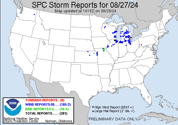 SPC Storm Report Map