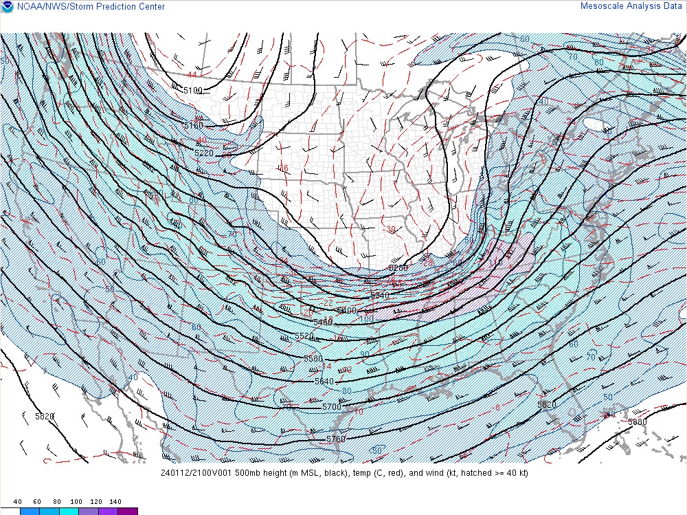 Figure 4: SPC Mesoanalysis 500mb Map Valid Mar 4 2023 01UTC