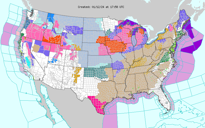 Climate Numbers from the January 8-9 Event