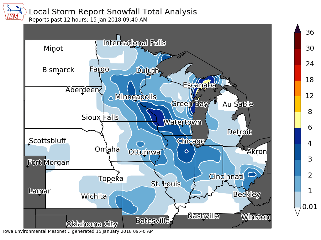 Regional Snowfall Map