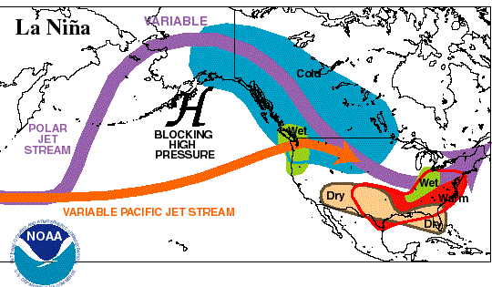 La Nina Effects Map