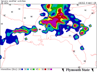 [ Radar reflectivity loop as thunderstorms plowed through Georgia. ]