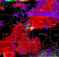 [ Storm Relative Velocity of Bartow Tornado ]