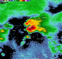 [ Reflectivity image of Catoosa Tornado. ]