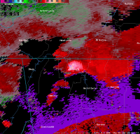 [ Storm Relative Velocity of Catoosa tornado. ]