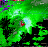 [ Storm Relative Velocity of Dade county tornado ]