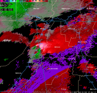 [ Storm Relative Velocity of Dade Tornado. ]