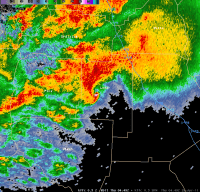 [ Reflectivity image of Lamar Tornado. ]