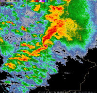 [ Reflectivity image of Meriwether Tornado. ]