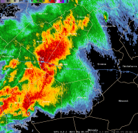 [ Reflectivity image of Morgan Tornado. ]