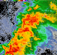 [ Reflectivity image of Troup Tornado. ]