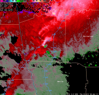 [ Storm Relative Velocity of Troup Tornado. ]