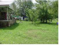 [ Original location of trampoline blown 50 feet in front of home ]