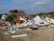 [ House destroyed along Highway 74 ]