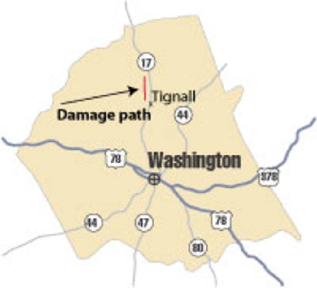 [ location of damage in Wilkes County ]