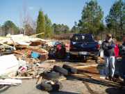 [ Demolished outbuilding and garage on Taylor Lane.  ]