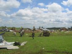 [ Destroyed poultry barns east of Roopville in Carroll County.  Fatality occurred at this site. ]