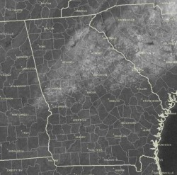 satellite image of snow covering ground on Jan 4, 2002 (one day after storm ended)