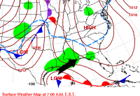 surface map at 7 am est January 16, 2008