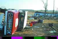 [ Tornado damage in Laurens County