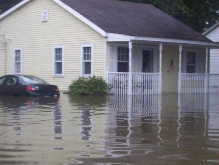 [ House with Flood Waters ]