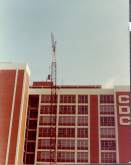 hoisting equipment to new office June 1976