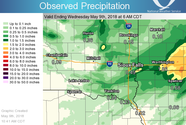 Map of precipitation from 8 May 2018