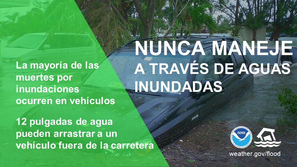 Nunca maneje a travÃ©s de aguas inundadas