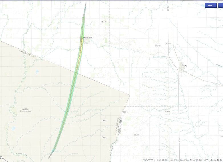 Path of the Delmont tornado