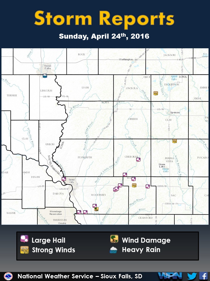 Map of storm reports