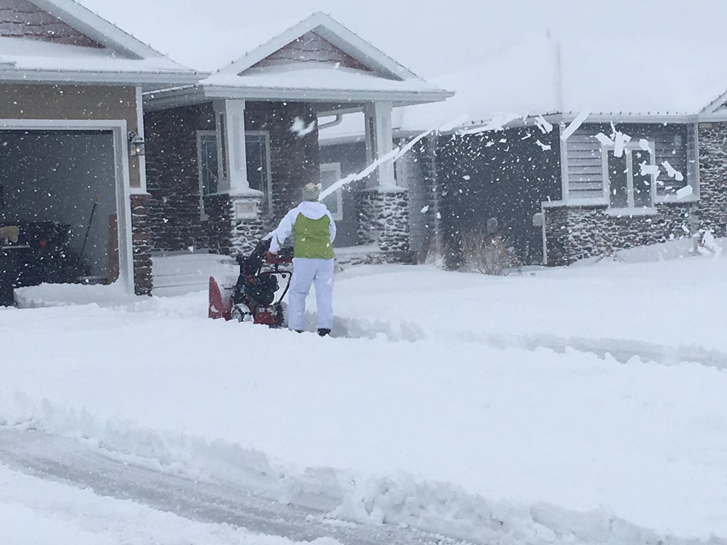 Clearing heavy snow after Blizzard in Sargeant Bluff Iowa