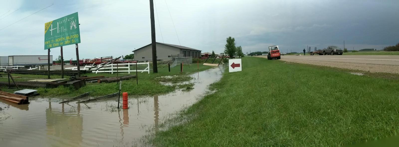 Damage at Spencer Livestock facility. Photo courtesy Cassie Oleson.