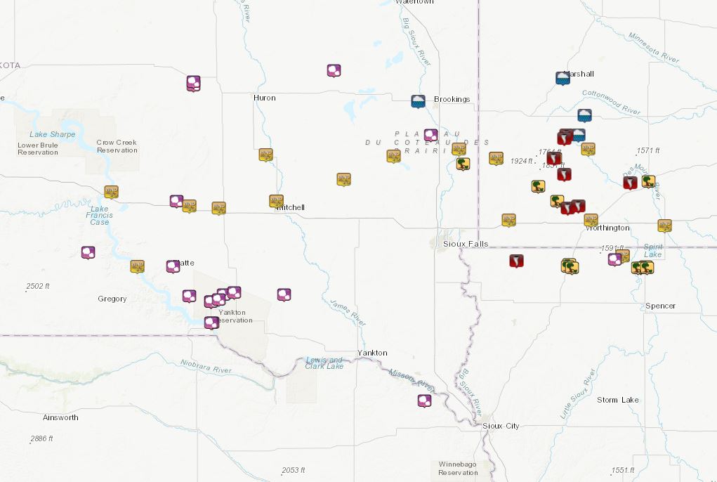 Map of Storm Reports from the evening of August 17, 2019