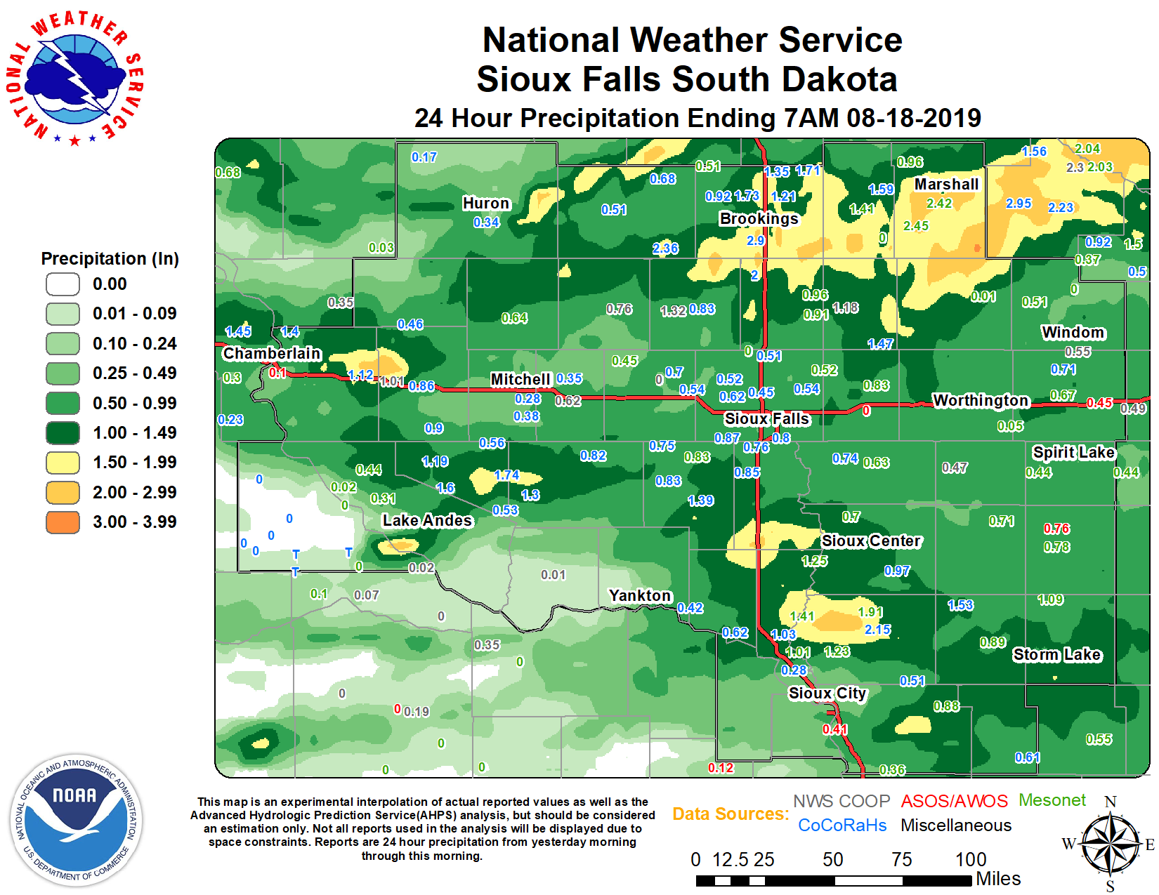 Rainfall map