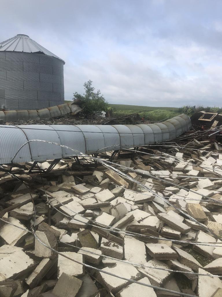 Damaged Silo near Rock Rapids