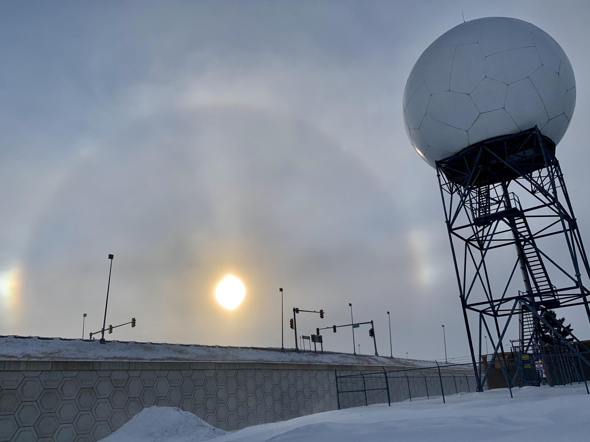 Sundog and Halo Over Sioux Falls