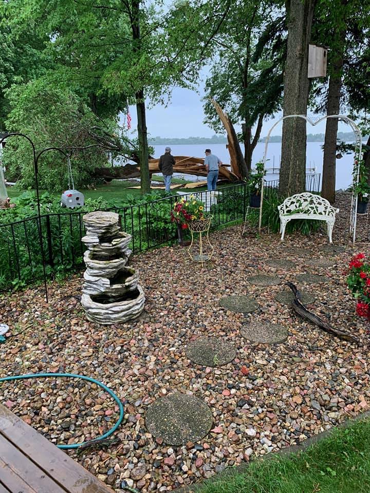 Wind Damage at Lake Okabena in Worthington, MN