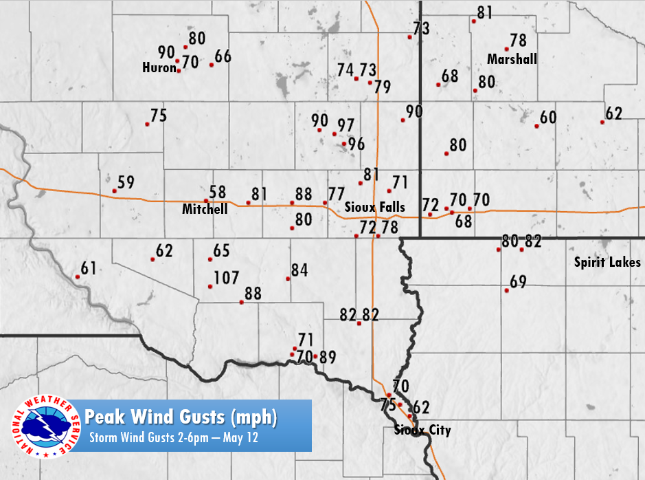 Wind Reports From 2pm to 630 PM