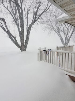 Snowfall in Larchwood, Iowa