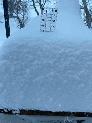 Snowfall measurement from Hardwick, MN