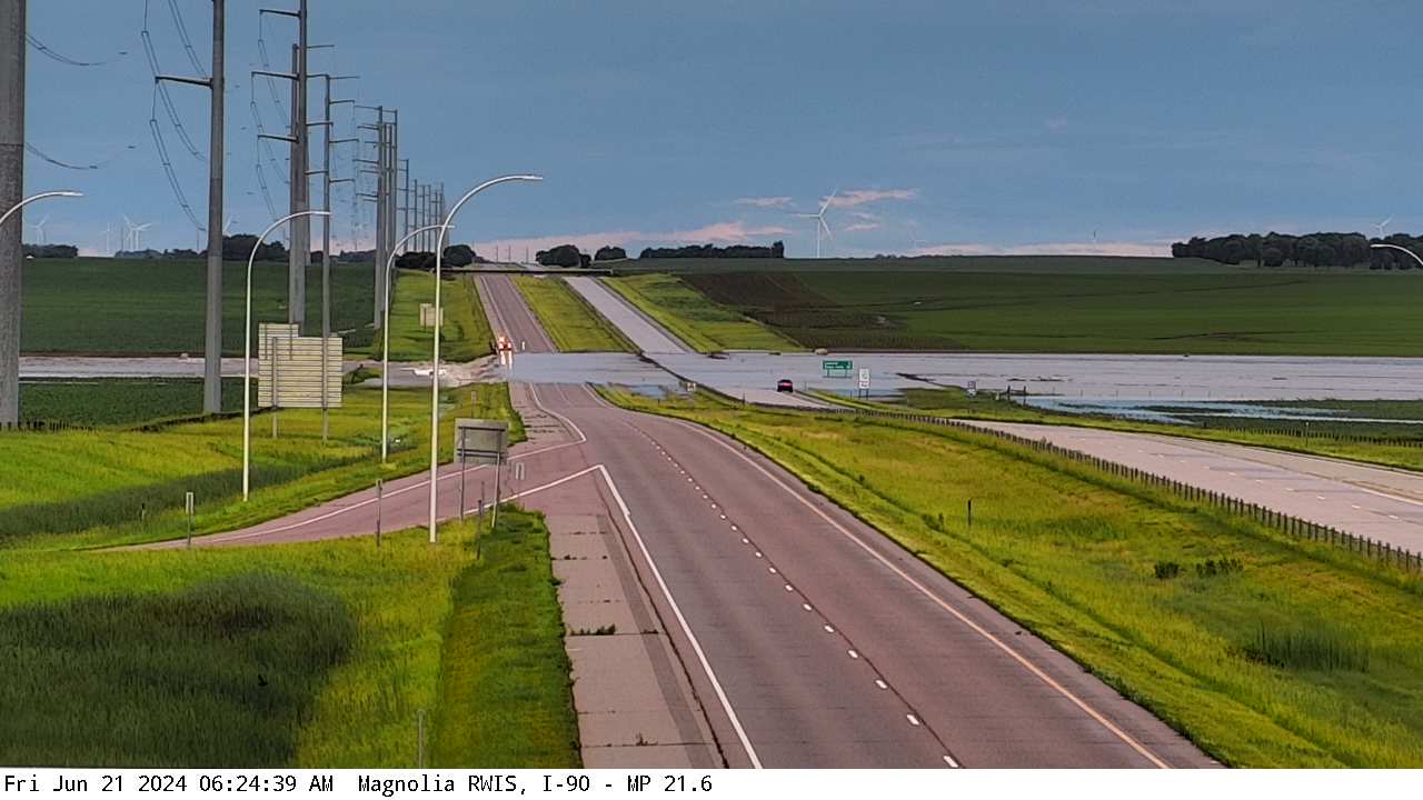 Photo of water across Interstate 90 west of the Magnolia MN exit