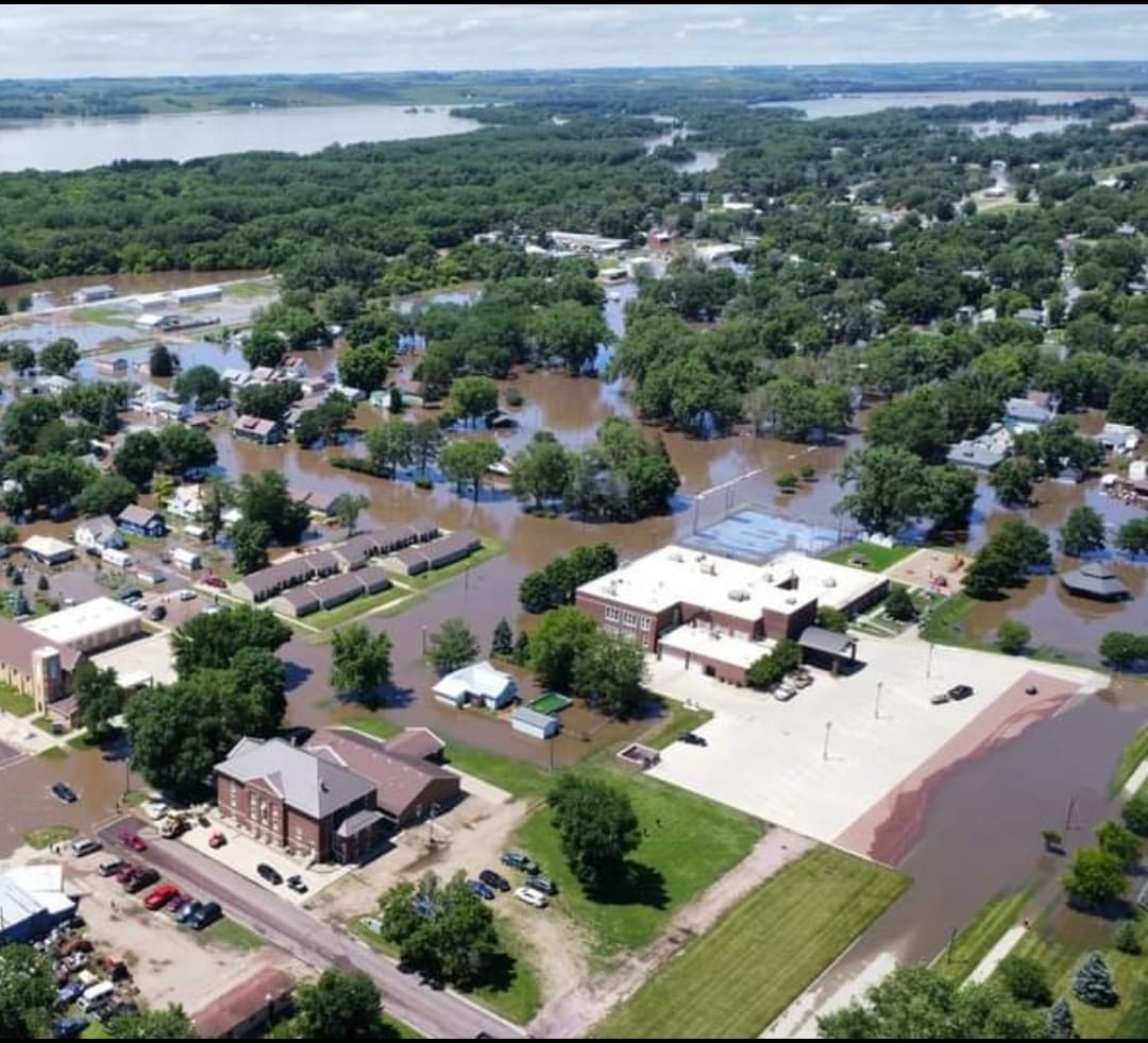 Aerial Photo of flooding in Hawarden Iowa